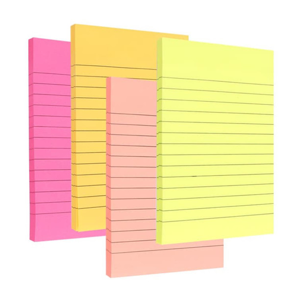 Pack of 100 Sheets 80gsm Thick Paper Ruled Line Colorful Writing Pad 75 x125mm