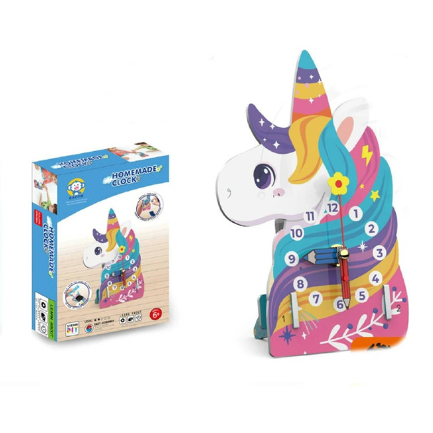 DIY Unicorn Clock Craft & Learning Educational Stem Toy with Instruction Book