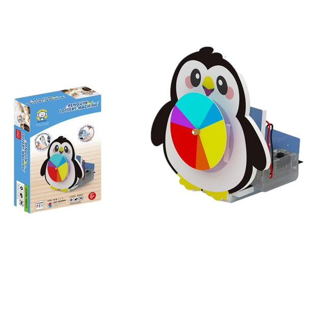 Penguin Lottery Machine DIY Stem Toy with Instruction Book