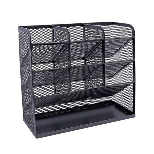 4 Tier Vertical Black Detachable Metal Mesh Organizer 27 x 8 x 20.6cm