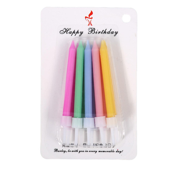 Pack of 10 Multicolor Light Body Pins Candles With Thread Pillar