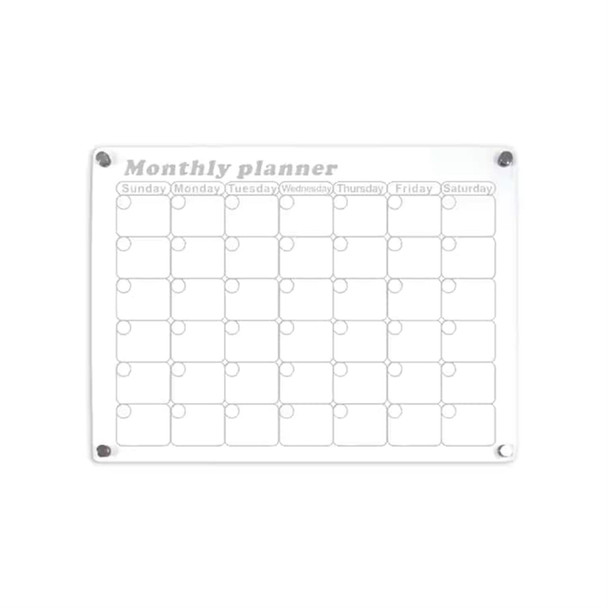 Glass Dry Erase Magnet Whiteboard Monthly Calendar Planner for Refrigerator 40×30×0.3 cm
