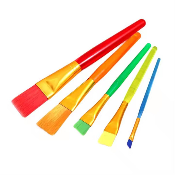 5 Pieces Plastic Handle Nylon Artist Brush for Painting