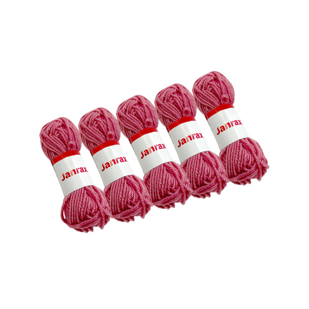 Pack of 5 Dusky Pink Acrylic Yarn Rolls – 10g each, 4 Strand 8 Ply Knitting Wool