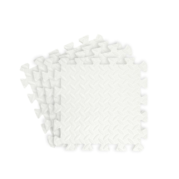 Pack of 4 30x30cm White Coloured 1cm Thick EVA Foam Mats