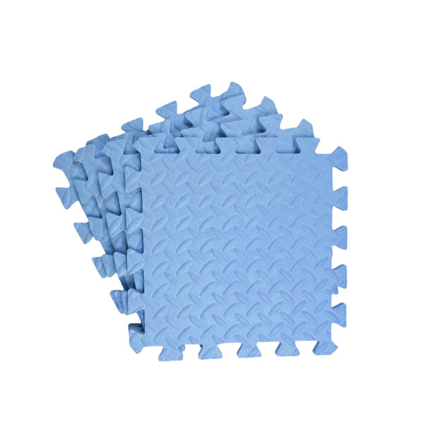 Pack of 4 30x30cm Light Blue Coloured 1cm Thick EVA Foam Mats