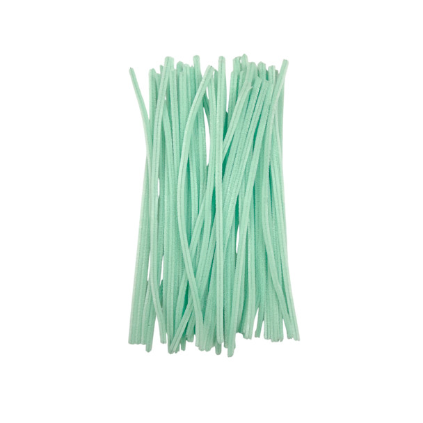 Pack of 50 Pastel Green Coloured Pipe Cleaners 30cm x 6mm Craft Chenille Stems