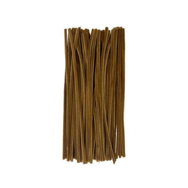 Pack of 50 Light Brown Coloured Pipe Cleaners 30cm x 6mm Craft Chenille Stems