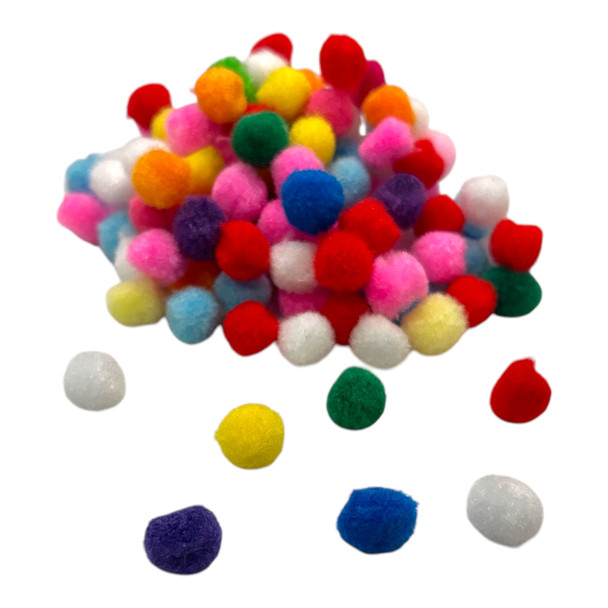 Bag of 200 Pieces 1cm Colorful Pom Pom Balls