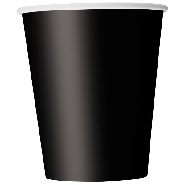 Pack of 14 Solid Black 9oz Paper Cups