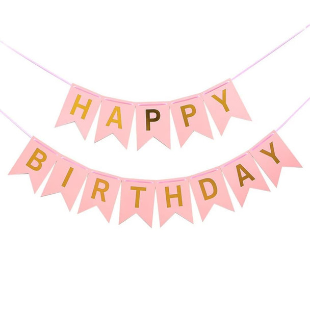 Peach Happy Birthday Party Banner