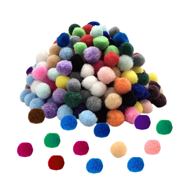 Pack of 1000 Assorted Coloured Pom Poms 1.5cm – Soft Fluffy Craft Balls