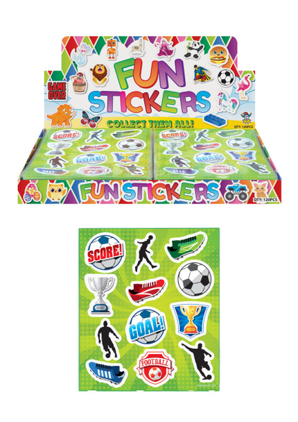 Pack of 12 Sheets Football Sticker Sheets 10cm x 11.5cm