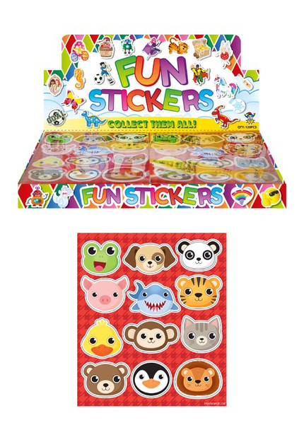 12 Sheets of 12pcs Animal Design Stickers