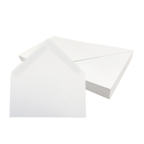 Pack of 50 White 100gsm 130x235mm Gummed Envelopes