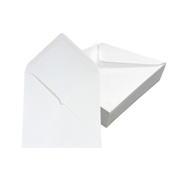 Pack of 50 White 100gsm 125x125mm Gummed Envelopes