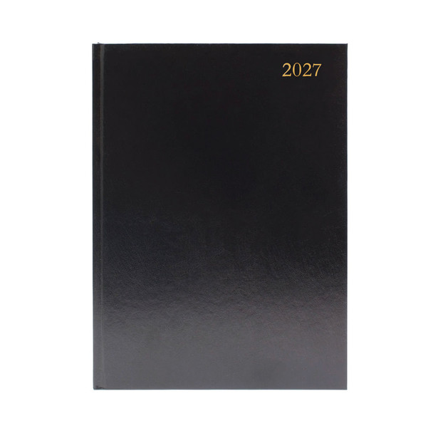 Janrax 2027 A4 Day Per Page Appointments Black Desk Diary