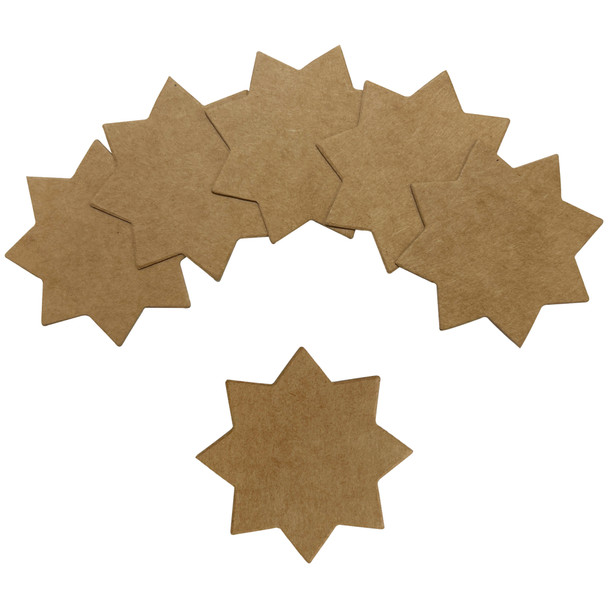 Pack of 600 Brown Kraft Stars 75 x 75mm