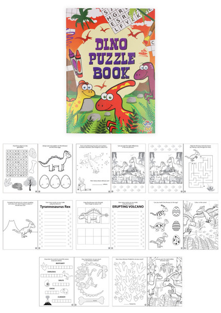 Pack of 48 Mini Dinosaur Puzzle Books (10.5×14.5cm)