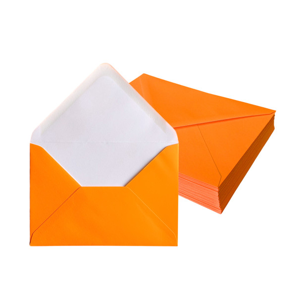 Pack of 50 Vivid Sunshine Orange 133x184mm Gummed Envelopes