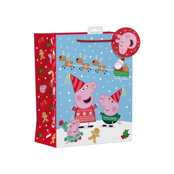 Pack of 12 Peppa Pig Large Christmas Gift Bags