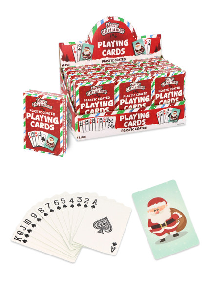 Plastic Coated Christmas Playing Cards (9cm x 6cm) - Family Game Nights, Parties & Xmas Stocking Fillers