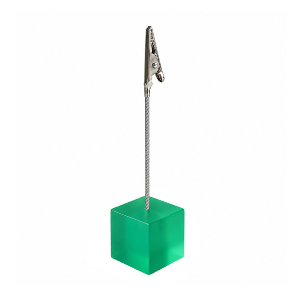 Photo Holder Clip with Square Cyan Green Coloured Resin Base