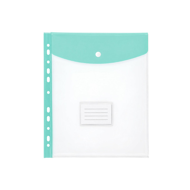 A4 Pastel Green Filling Plastic Document Wallet With 11 Holes
