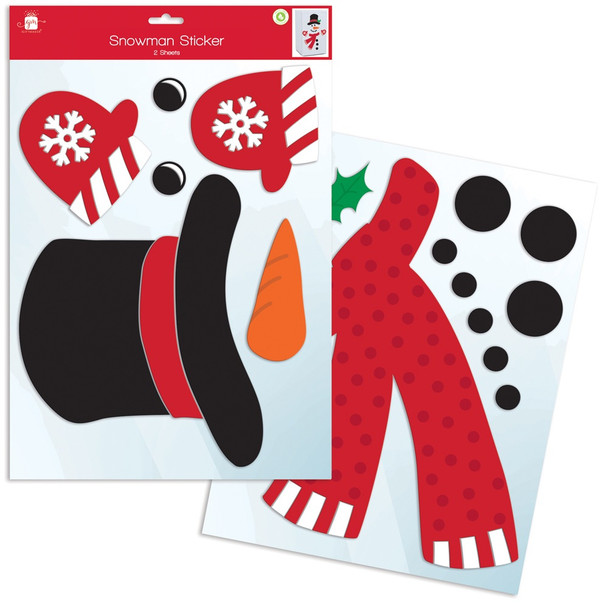 Pack of 10 Christmas Snowman Fridge Sticker Decorations