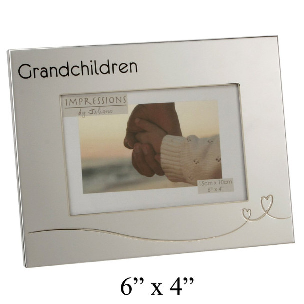 Juliana 2 Tone Silver Frame with Heart Des - Grandchildren