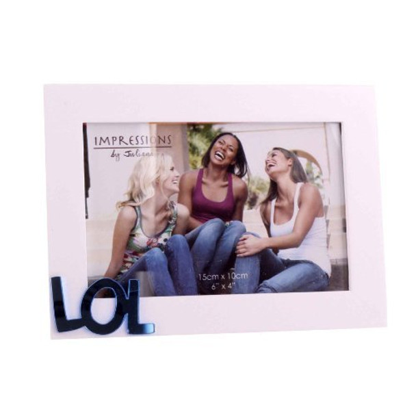 Juliana White MDF 6" x 4" Frame with Mirror Letters - LOL