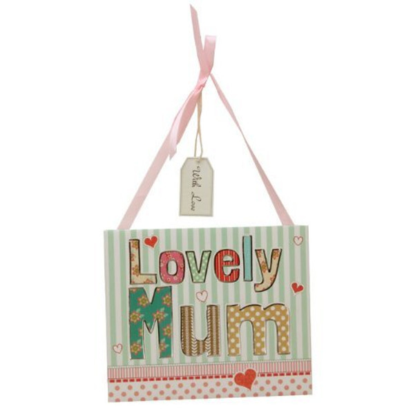 Laura Darrington P/wrap Wall Plaque w/Embossing - Lovely Mum