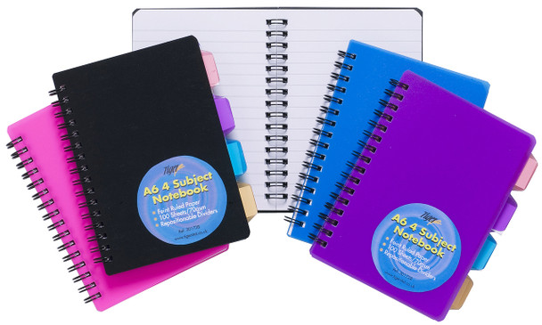 10 x A6 4 Part Subject Notebook