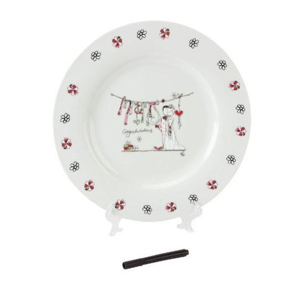 Tracey Russell Personalisable Plate & Pen - Mr & Mrs