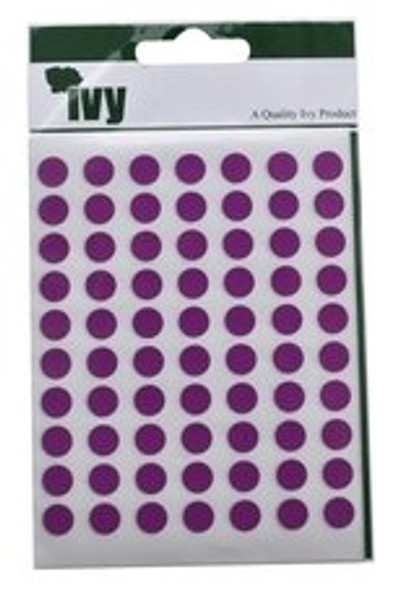 Pack of 490 8mm Purple Round Sticky Dots