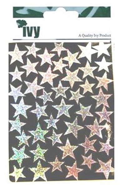 Pack of 90 Silver Shiny Metallic Stars