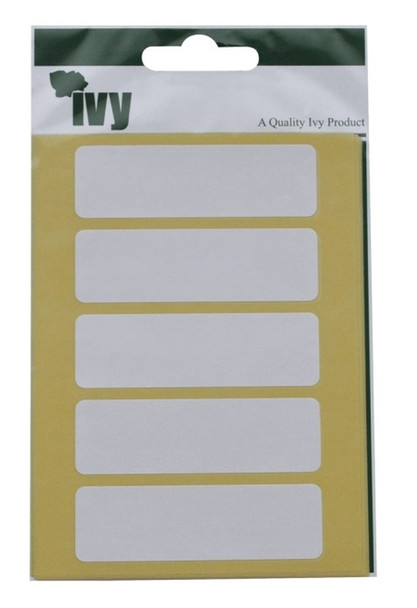 Pack of 35 White 19x63mm Rectangular Labels