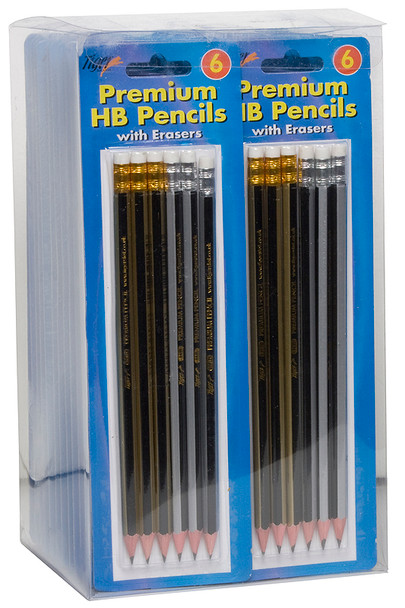 Pack 6 Eraser Top HB Pencils