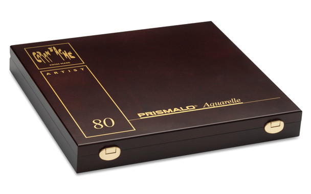 Caran d'Ache 80 Prismalo Aquarelle Colouring Pencils in Luxury Wooden Box