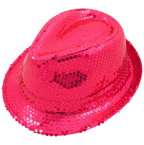 Hot Pink Sequin Gangster Hat