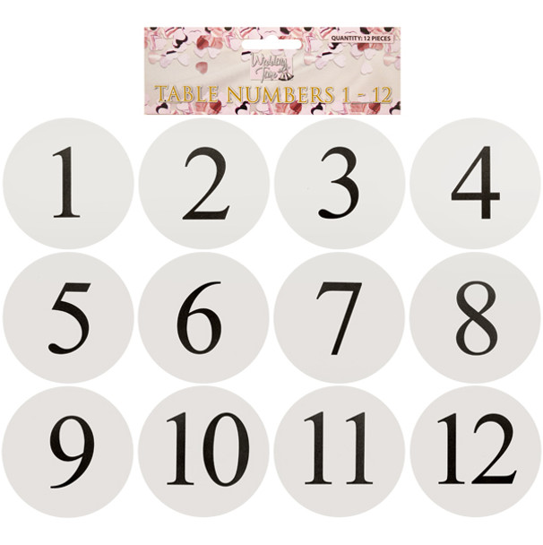 White Table Number Cards