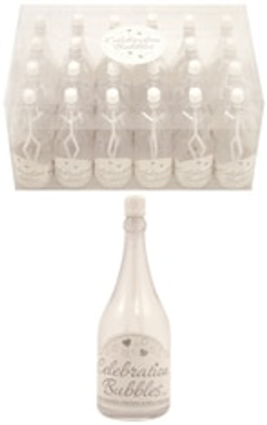 Pack of 24 Clear Bottle Bubbles with White Wand