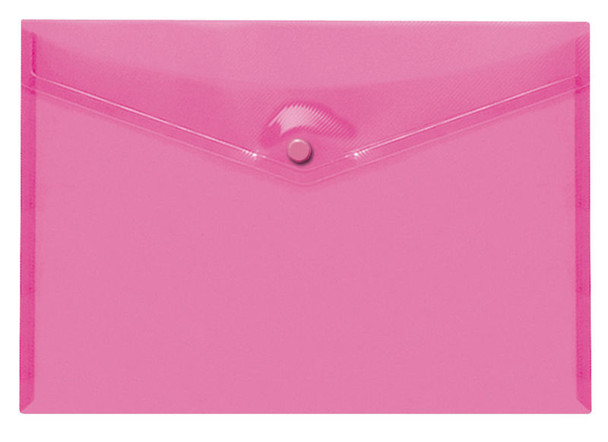 Pack of 25 Pink A4+ Foolscap Stud Document Wallets