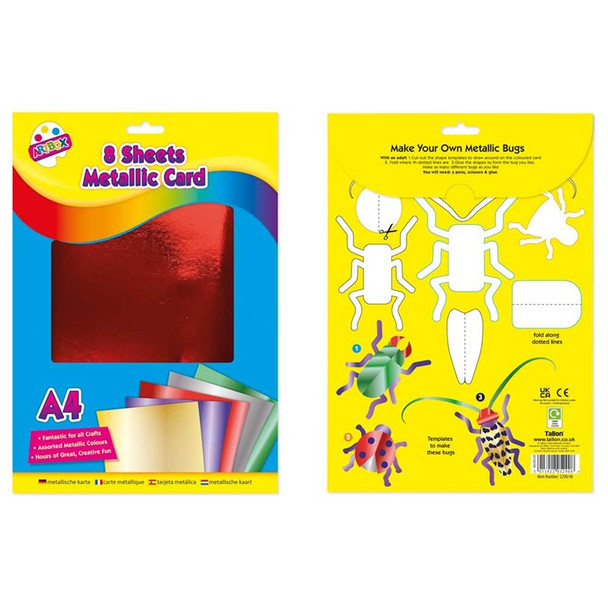 Assorted Coloured Metallic Boards 8 Pack