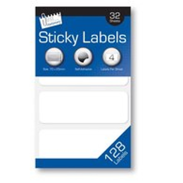 128 white 70 x 25mm Sticky Labels