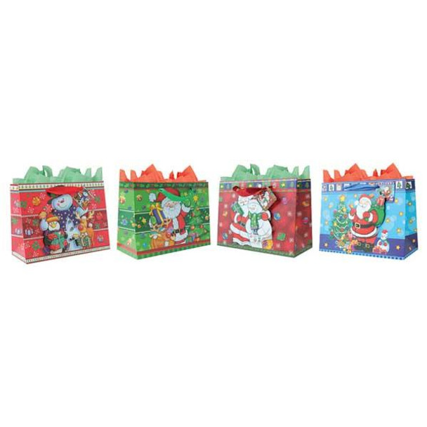 Pack of 12 Small 3D Christmas Gift Bags