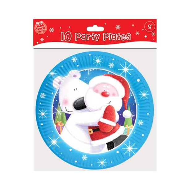 10 9" Plates Cute Christmas