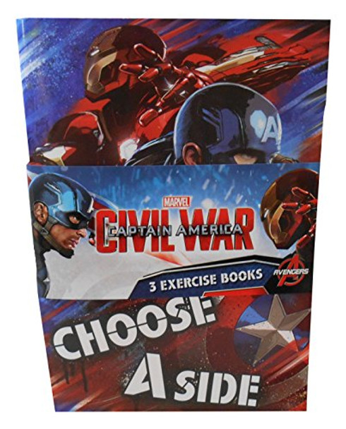 Pack of 3 Captain America A5 Exercise Books