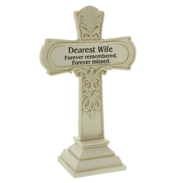Graveside Memorial Cross 19cm - Dearest Wife