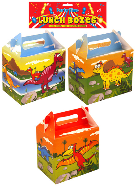 Pack of 6 Dinosaur Design Lunch Boxes